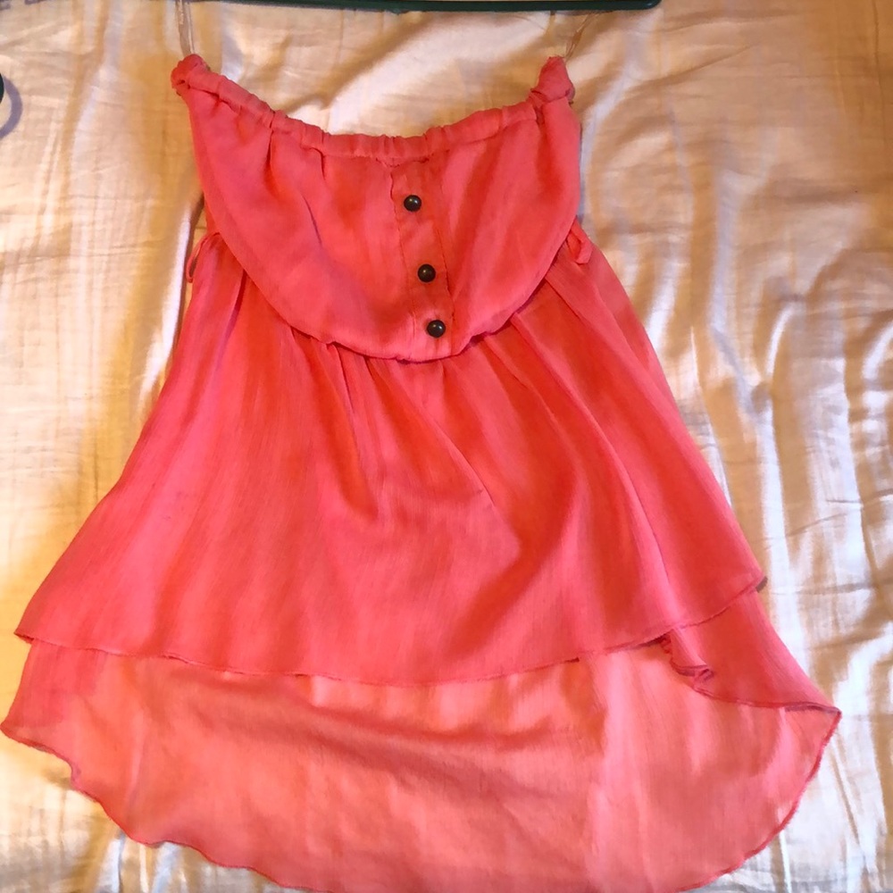 Coral tube top